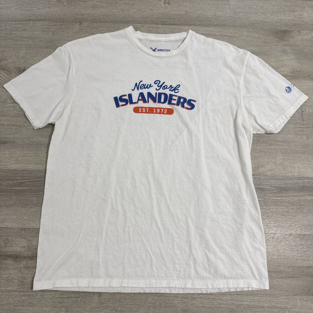 New York Islanders Shirt Men’s XL Arctix NHL Hockey White Fan Gear Long Island